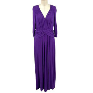 KIYONNA Purple Desert Rain Jersey Maxi Dress Plus‎ Size 0X